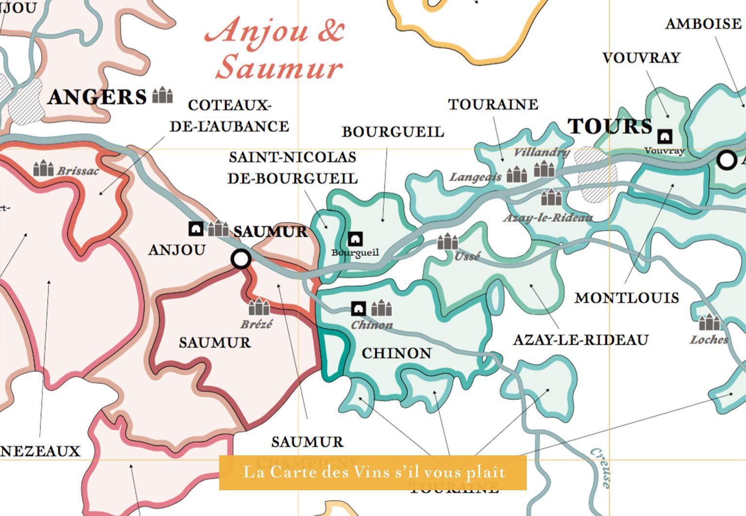 Other Travel Accessories - FRANCE: LOIRE VALLEY WINE MAP & GUIDE - ENGLISH ED.